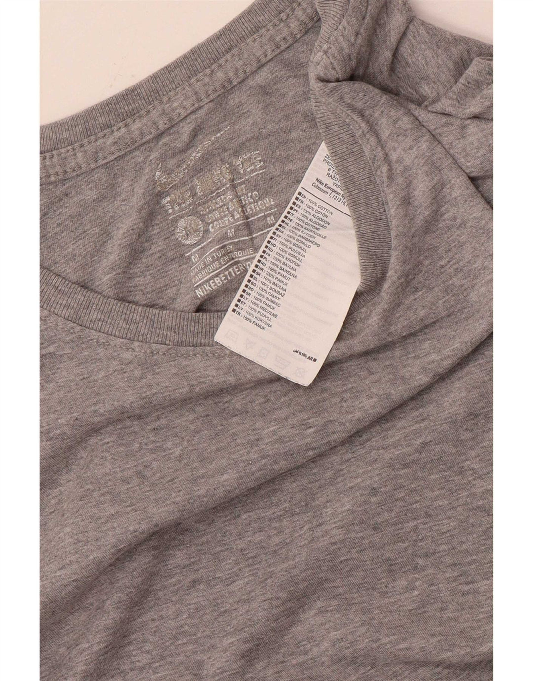 Nike Herren Athletic Cut T-Shirt-Oberteil aus mittelgrauer Baumwolle