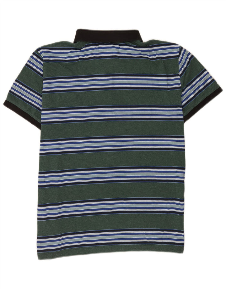 Penguin Herren-Poloshirt mit normaler Passform, kurzärmelig, mittelgrün gestreift