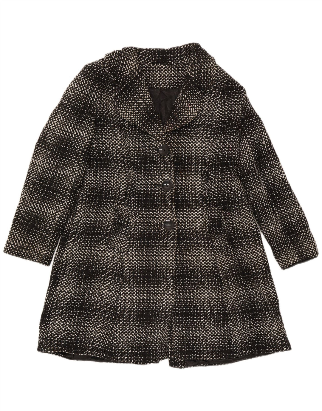 M&Co Damenmantel UK 16 Large Schwarz Kariertes Acryl