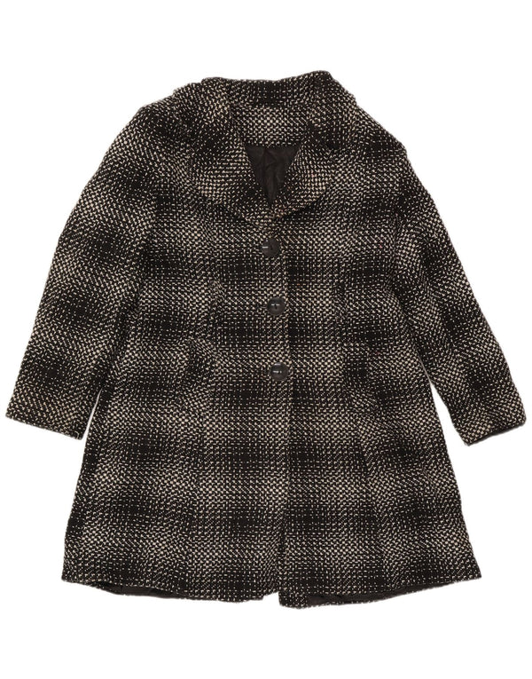M&Co Damenmantel UK 16 Large Schwarz Kariertes Acryl
