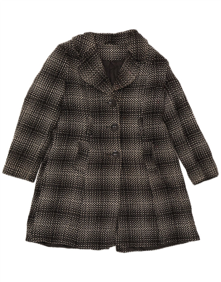 M&Co Damenmantel UK 16 Large Schwarz Kariertes Acryl