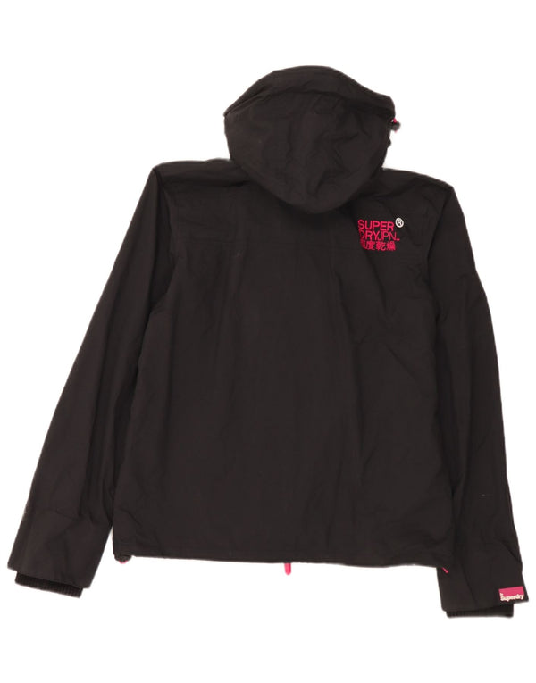 Superdry Damen Windcheater Kapuzen-Windjacke UK 16 Large Schwarz