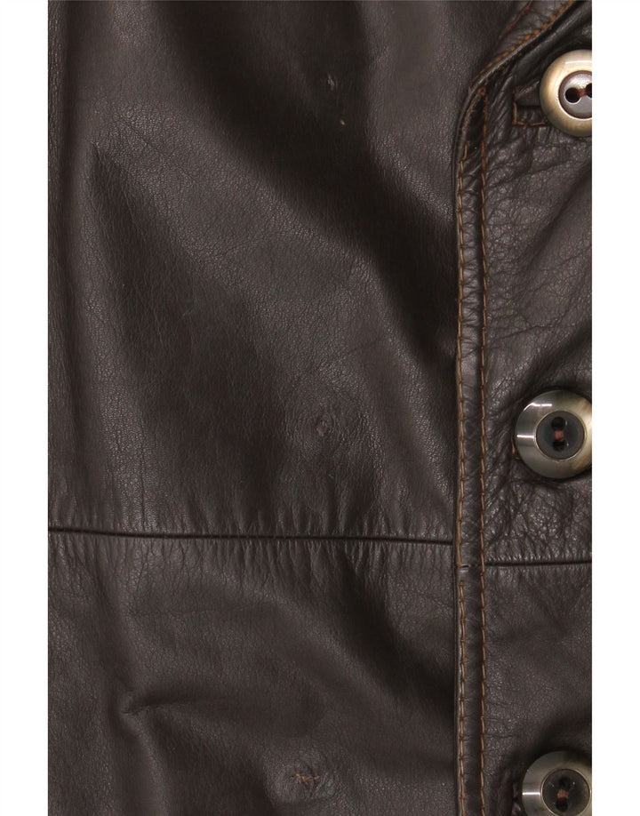 Vintage Herren Ledermantel UK 38 Mittelbraun