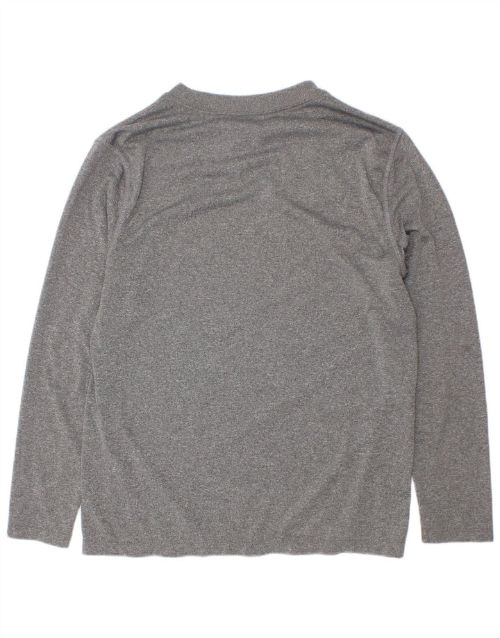 Starter-Oberteil für Jungen, langärmlig, 10–11 Jahre, Größe L, grau geflecktes Polyester