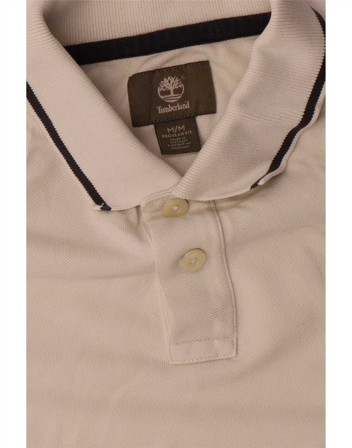 Timberland Herren-Poloshirt mit normaler Passform, mittelweiß gestreifte Baumwolle
