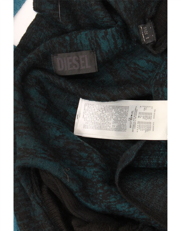 Diesel Damen-Strickjacke, übergroß, lang, Gr. 10, klein, grüne Wolle