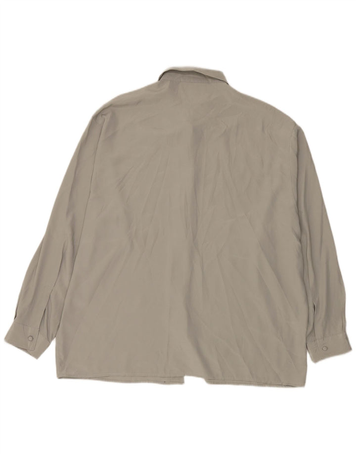 Amaranto Womens Loose Fit Hemdbluse IT 50 XL Grau Polyester