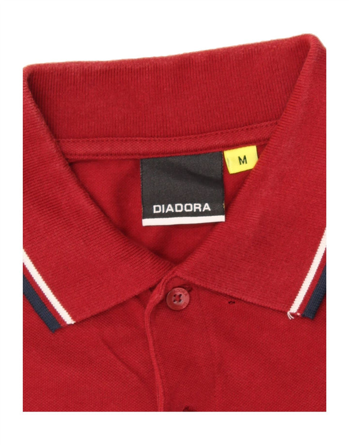 DIADORA Mens Polo Shirt Medium Red Cotton Vintage Diadora and Second-Hand Diadora from Messina Hembry 