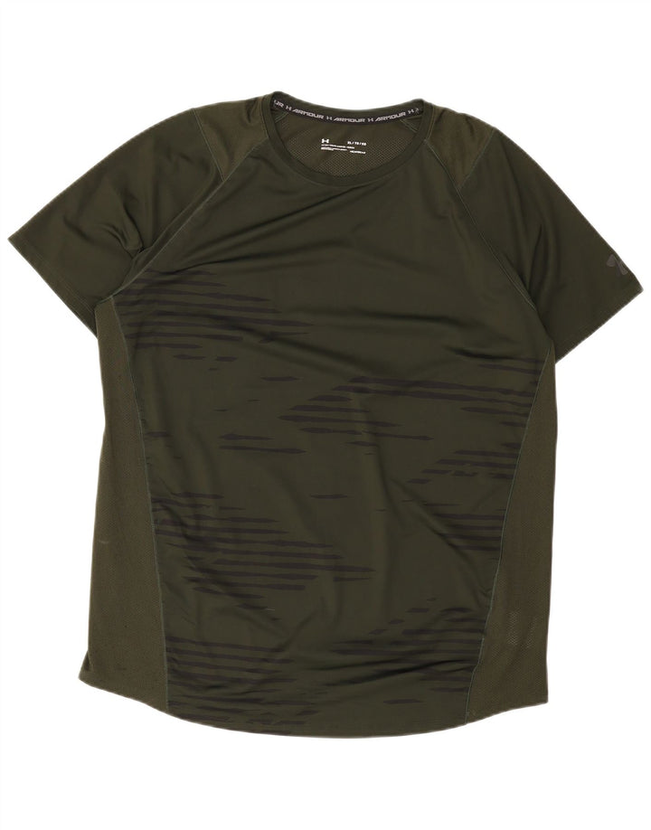 Under Armour Herren T-Shirt Top XL grün gestreift aus Polyester