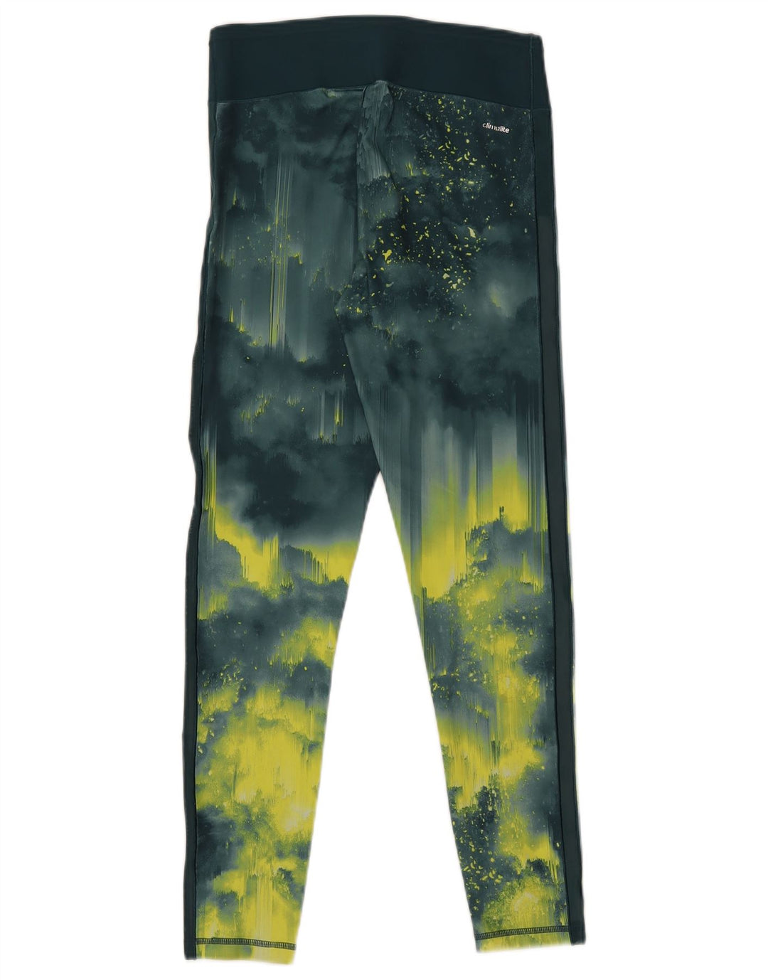 Adidas Damen Climalite Leggings UK 8/10 Small Green Tie Dye