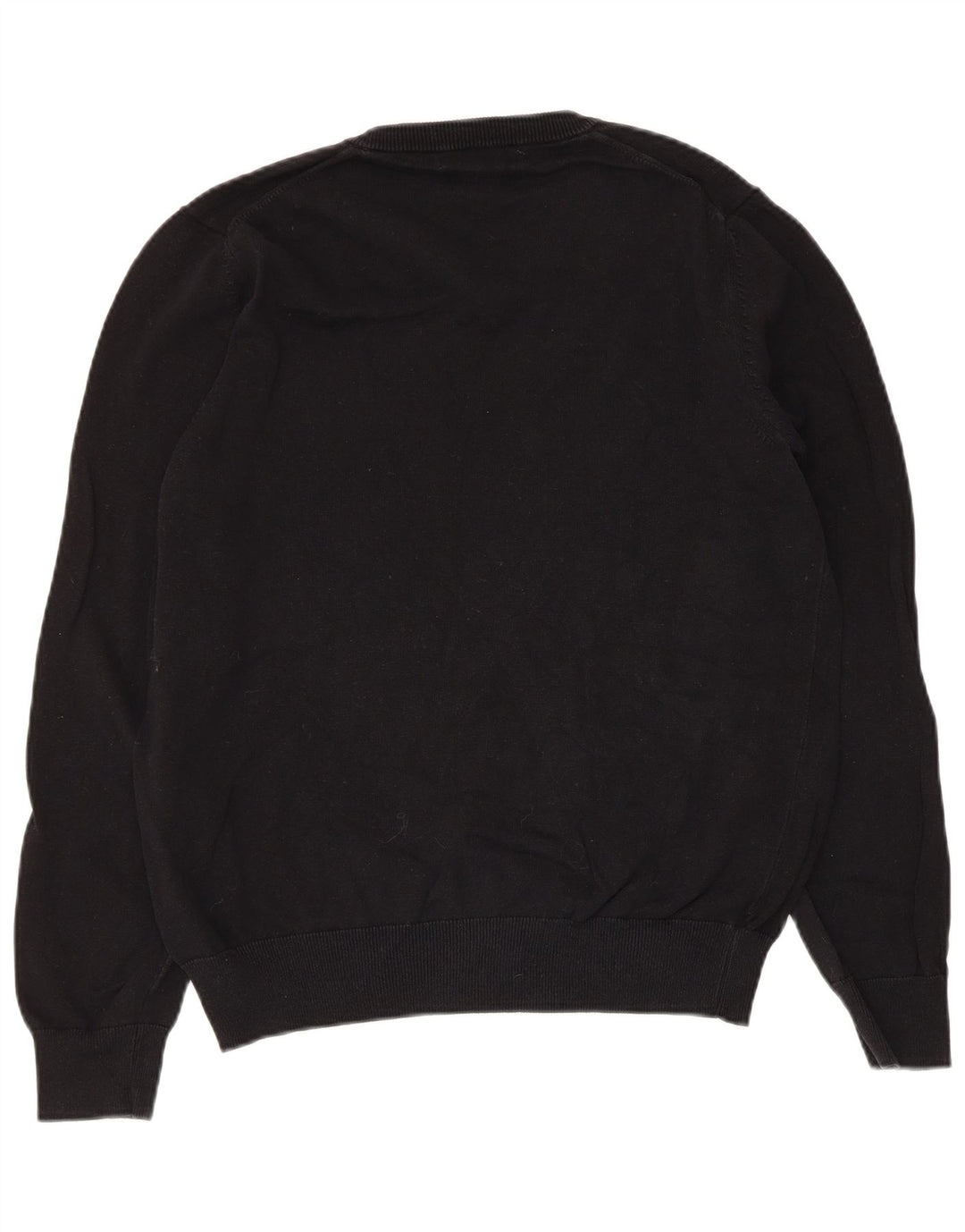 Marks & Spencer Herren-Pullover mit V-Ausschnitt aus mittelschwarzer Baumwolle