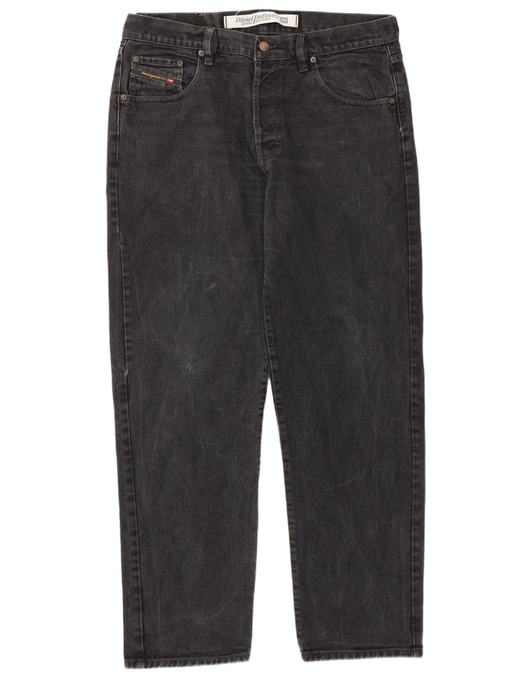 Diesel Herren Straight Jeans W38 L31 Graue Baumwolle