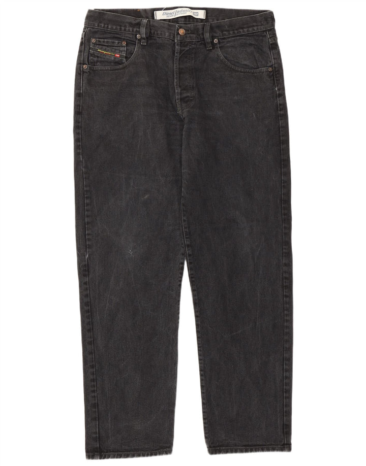 Diesel Herren Straight Jeans W38 L31 Graue Baumwolle