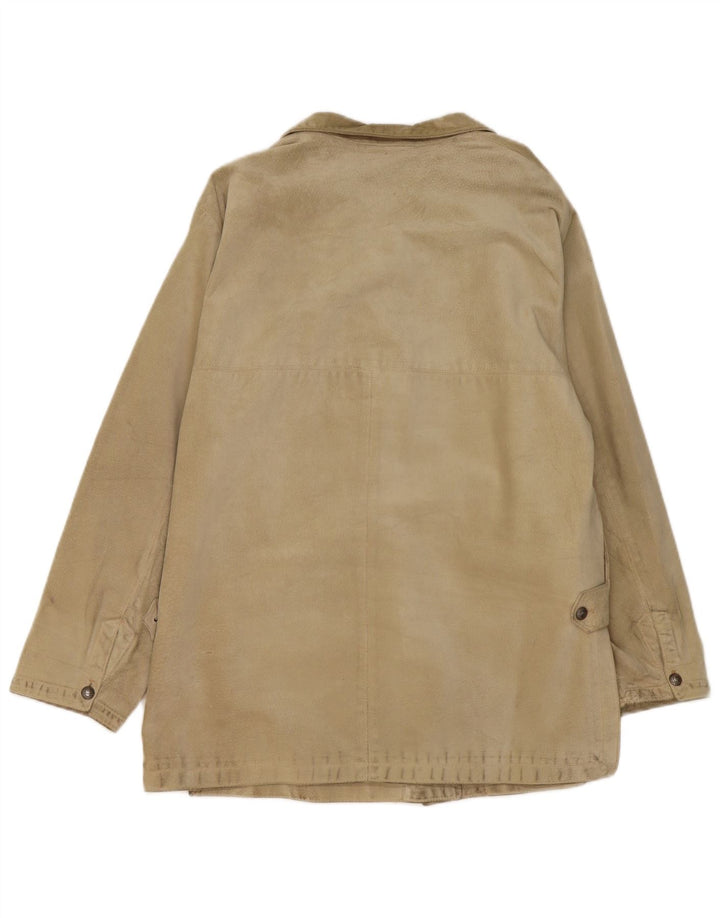 Nazareno Gabrielli Damen Übergroßer Wildledermantel IT 40 Small Beige