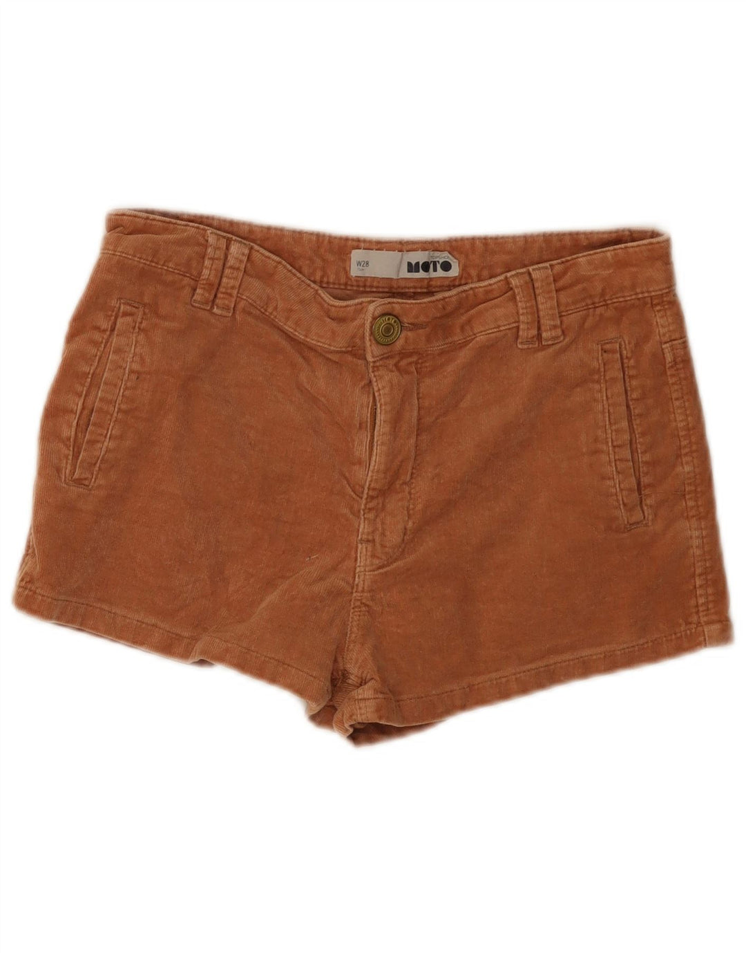 Topshop Damen Cordshorts W28 Mittelbeige Baumwolle