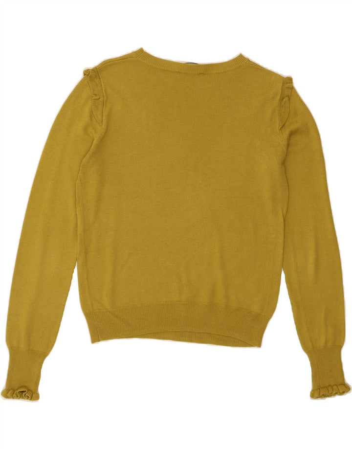 OASIS Womens Boat Neck Jumper Sweater UK 10 Small Yellow Vintage Oasis and Second-Hand Oasis from Messina Hembry 