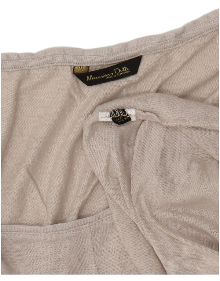 Massimo Dutti Damen-Oversize-Blusenoberteil, UK-Gr. 14, Mittelbeige