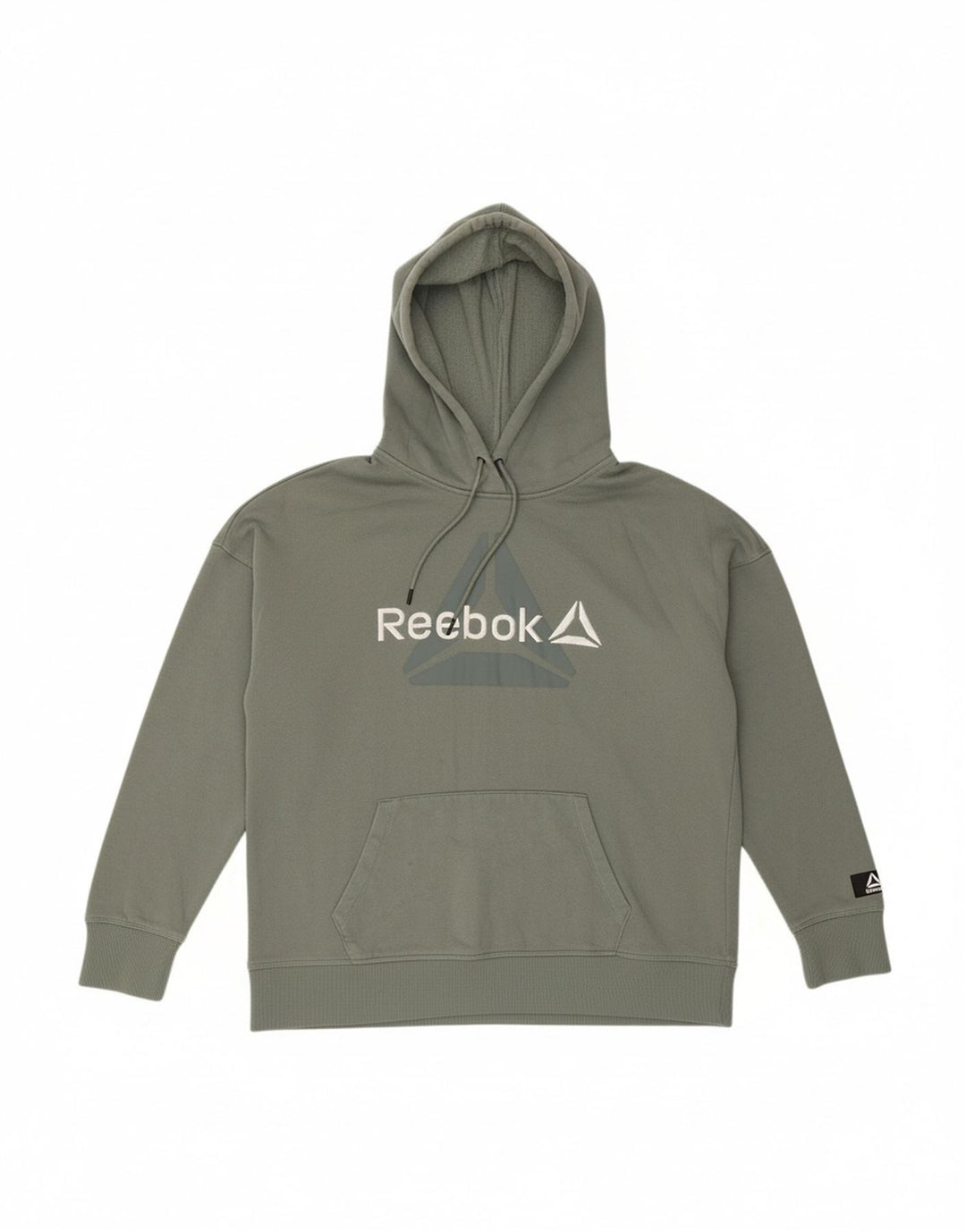 REEBOK Mens Graphic Hoodie Jumper Medium Grey Cotton