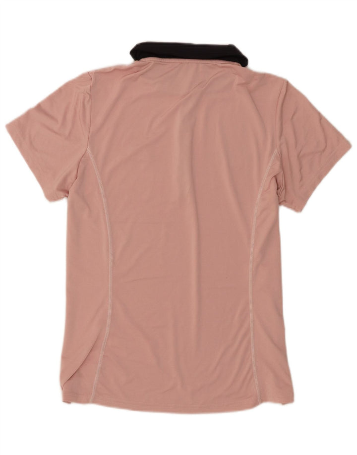 Ellesse Damen-Poloshirt UK 12 Mittelrosa Colourblock-Polyester