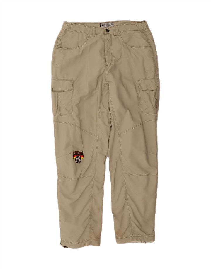 COLUMBIA Womens Straight Cargo Trousers Medium W30 L30 Beige Nylon Vintage Columbia and Second-Hand Columbia from Messina Hembry 