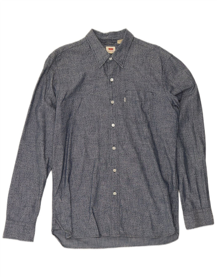 Levi's Herrenhemd aus mittelblau gefleckter Baumwolle