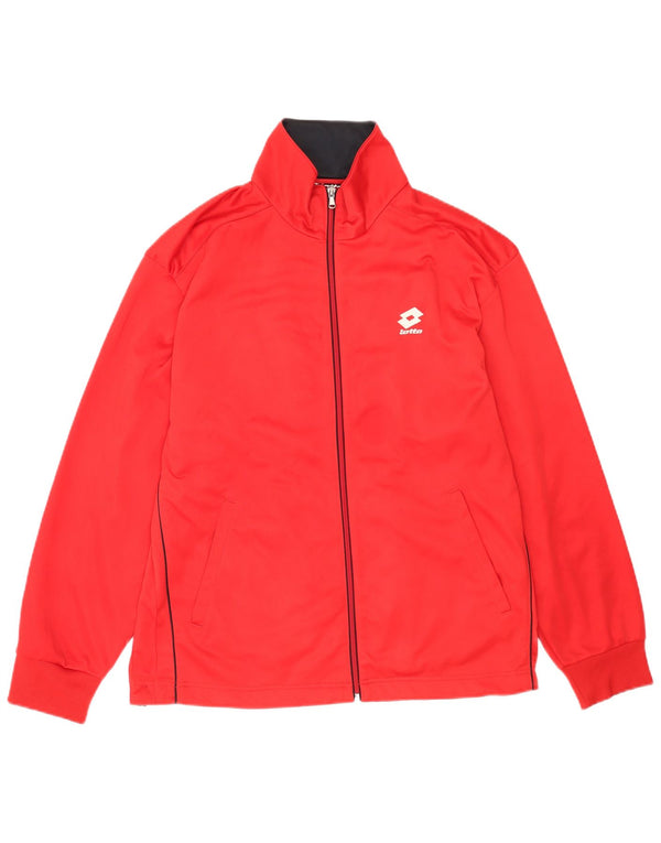Lotto Mens Tracksuit Top Jacket Large Red Polyester