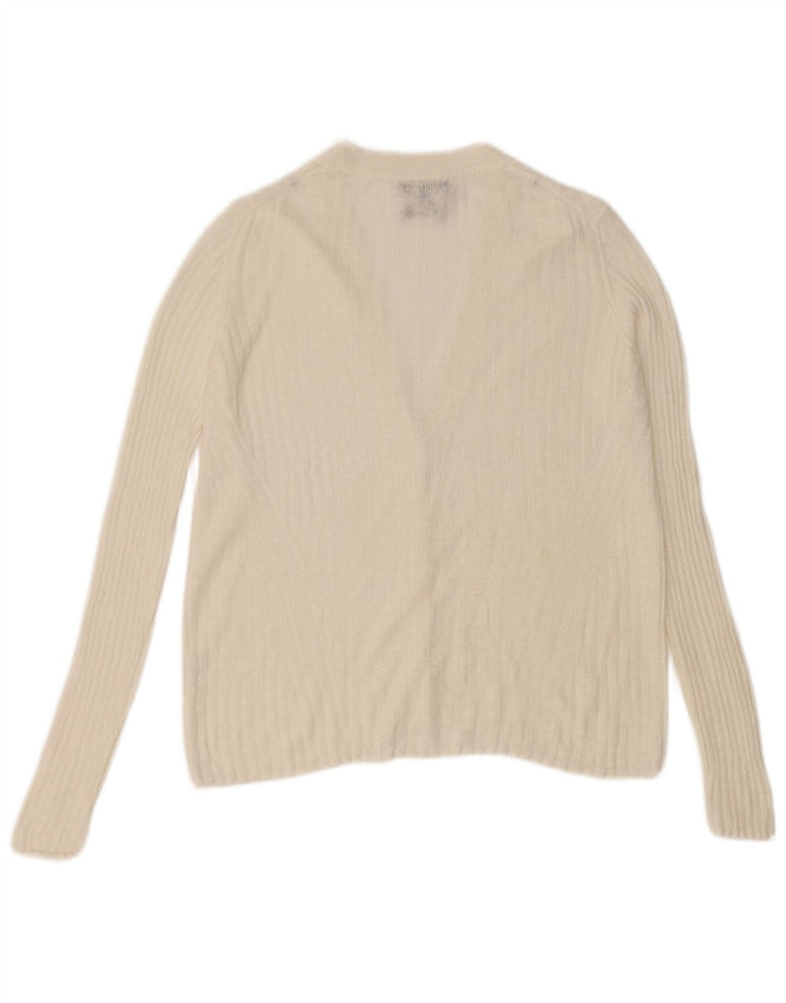 Massimo Dutti Damen-Cardigan-Pullover UK 10 Kleines weißes Leinen
