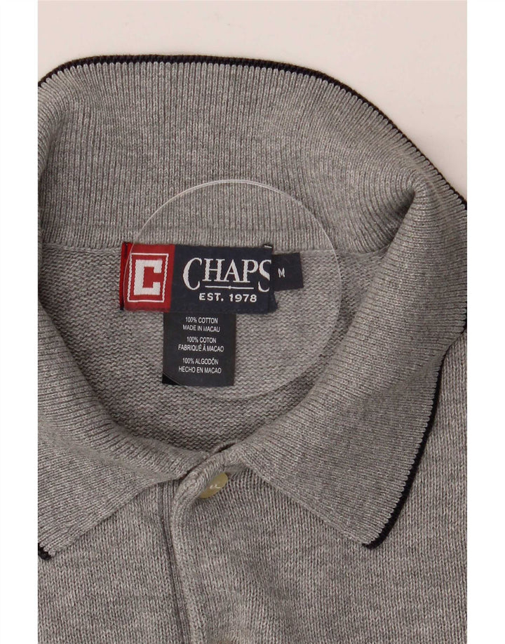 Chaps Herren-Pullover mit Rollkragen, mittelgraue Baumwolle
