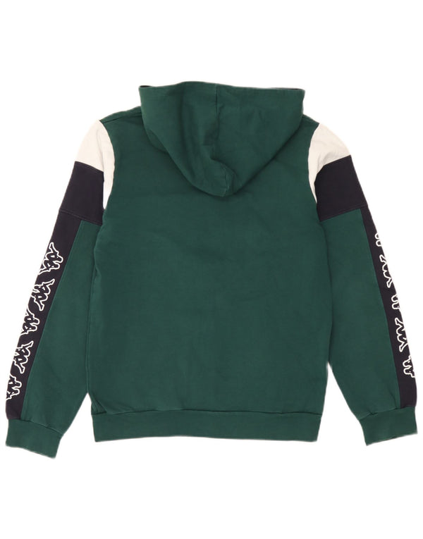 Kappa Jungen-Pullover mit grafischem Kapuzenpullover, 15–16 Jahre, grüne Blockfarben-Baumwolle