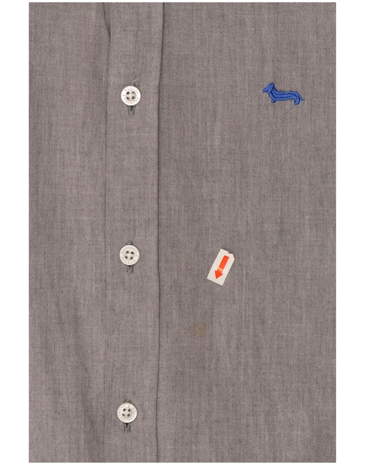 HARMONT & BLAINE Herren-Slim-Fit-Hemd, Größe S, Grau, Baumwolle