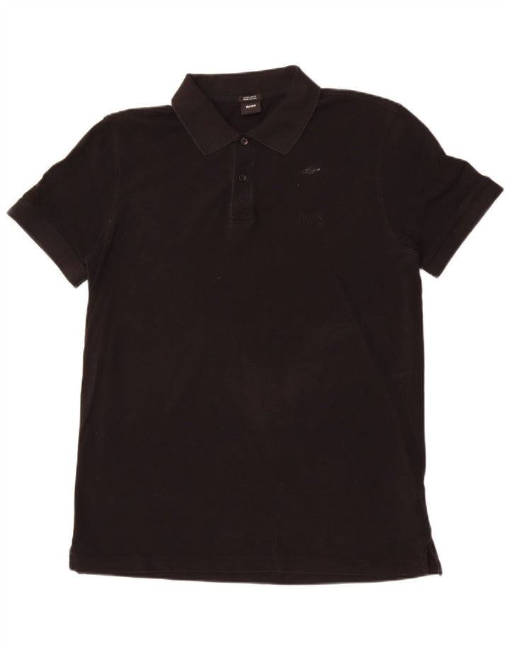 Hugo Boss Herren Regular Fit Poloshirt XL Schwarz Baumwolle