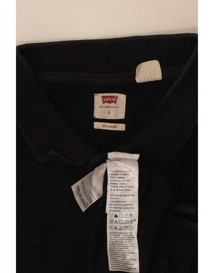 Levi's Herren Standard-Poloshirt, groß, schwarze Baumwolle