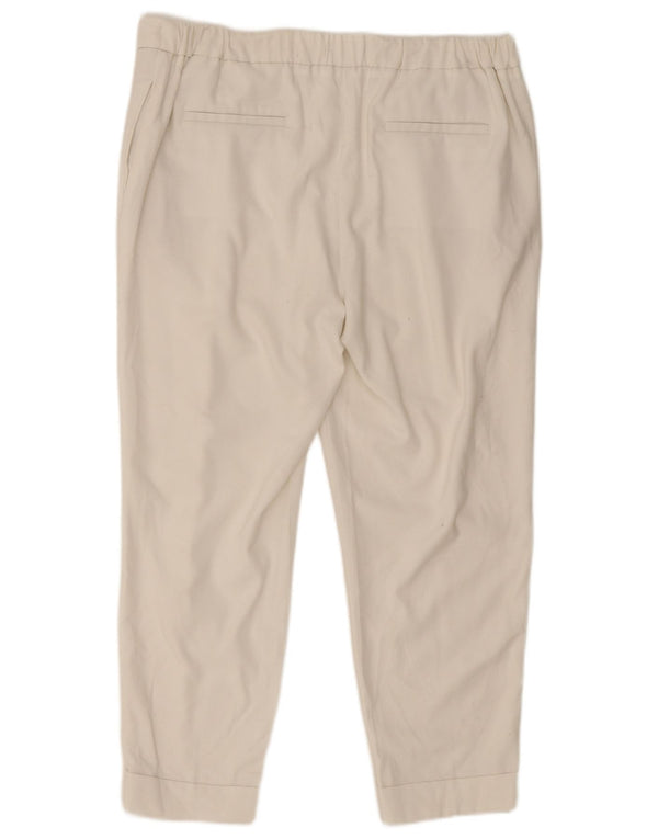Marks & Spencer Damen Tapered Cropped-Hose UK 16 Large W34 L25 Weiß