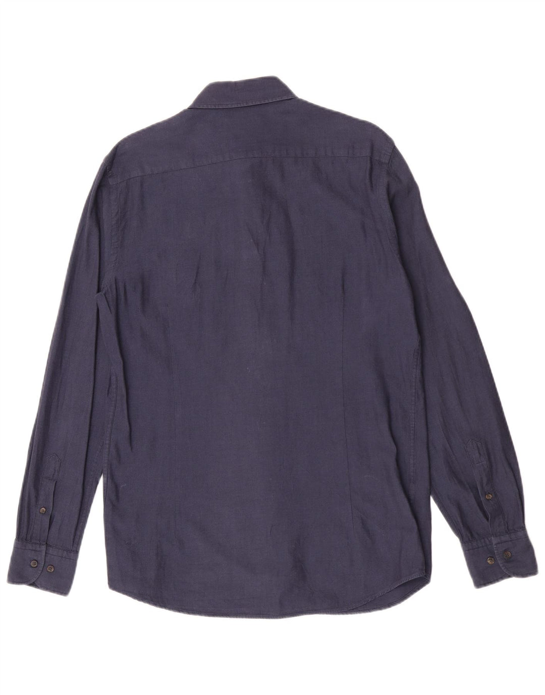 Massimo Dutti Herrenhemd aus mittelblauer Baumwolle in Marineblau