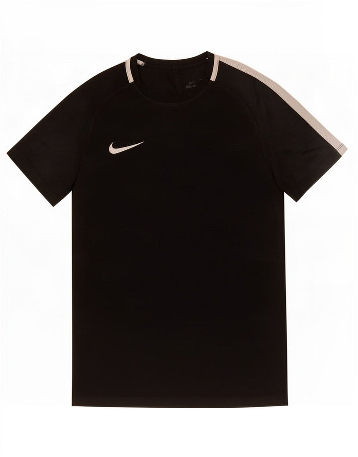 Nike Herren Dri Fit T-Shirt Top Mittelschwarzes Colourblock-Polyester