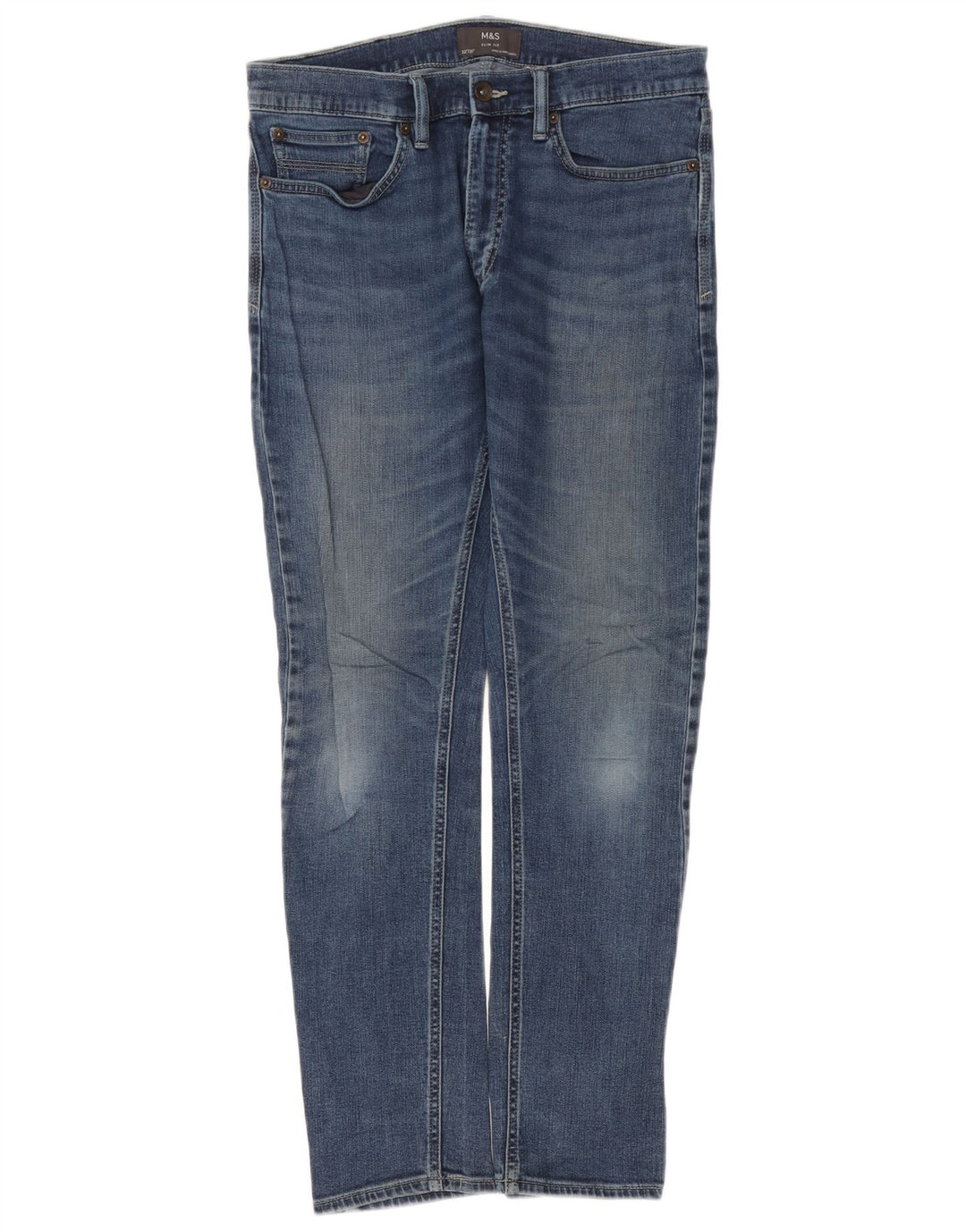 Marks & Spencer Herren Slim Jeans W32 L31 Blaue Baumwolle