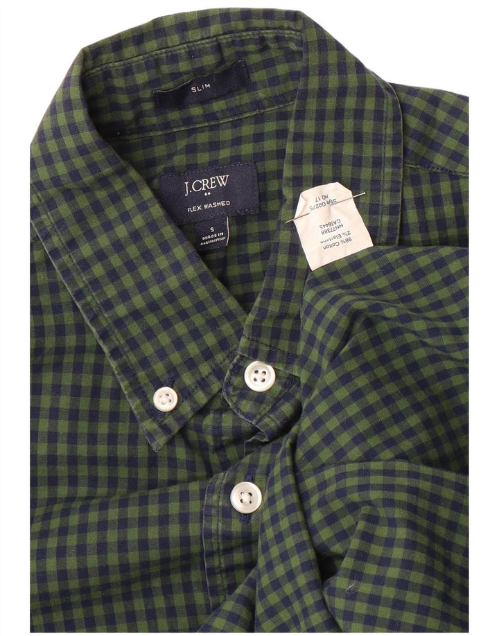 J. CREW Slim-Hemd für Herren, klein, grün kariert, Baumwolle