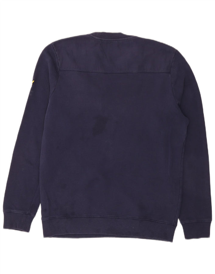 LYLE & SCOTT Herren-Sweatshirt-Pullover, mittelmarineblaue Baumwolle