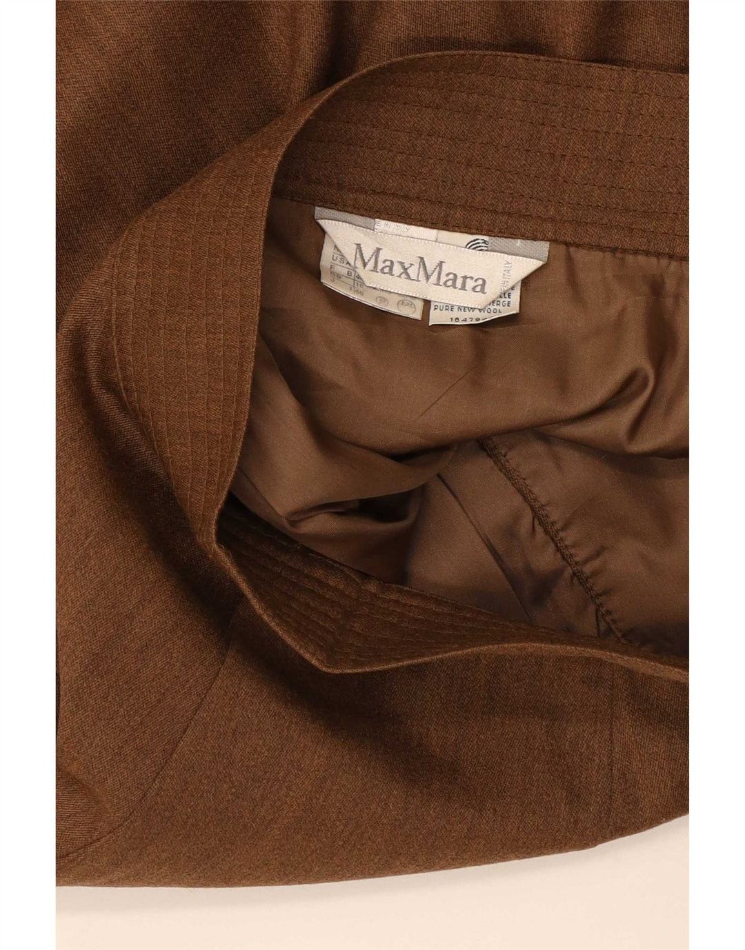 Max Mara Damen Bleistiftrock UK 16 Large W32 Braune Wolle
