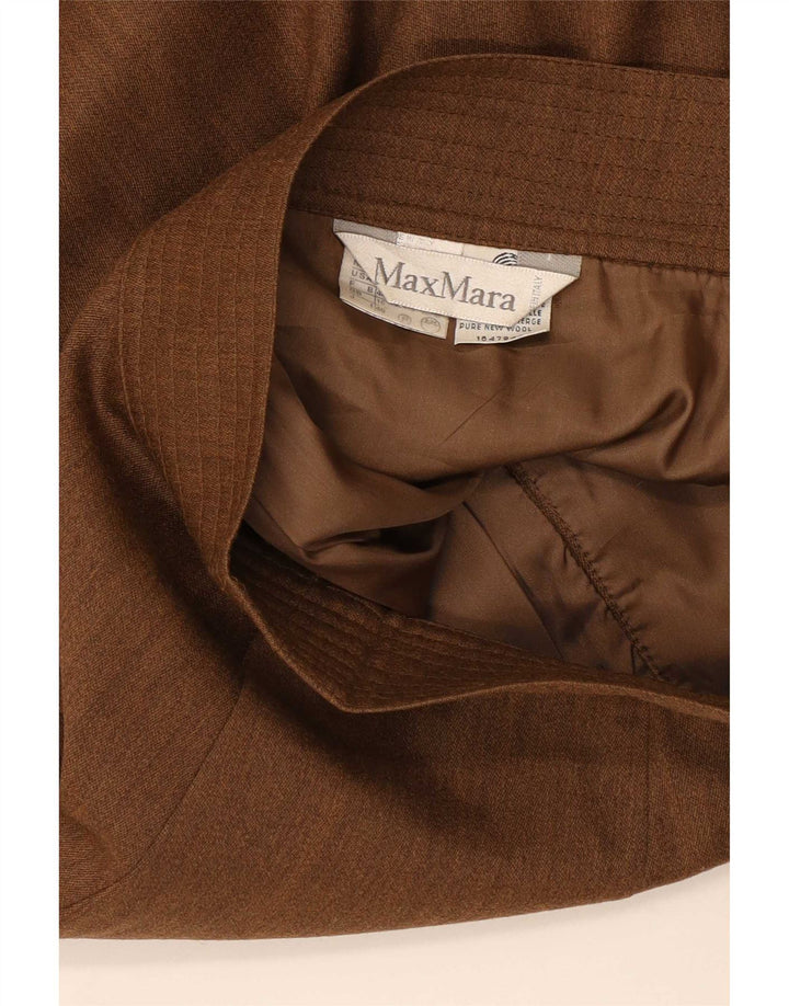 Max Mara Damen Bleistiftrock UK 16 Large W32 Braune Wolle