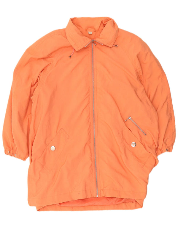 Vintage Damen Übergroßer Mantel UK 8 Small Orange Polyester