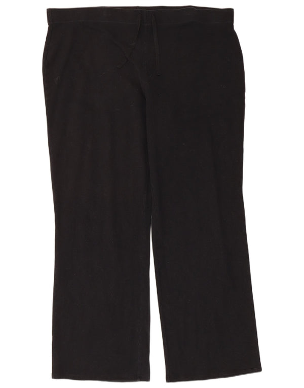 Marks & Spencer Damen-Trainingshose mit weitem Bein, UK 22 3XL, schwarze Baumwolle