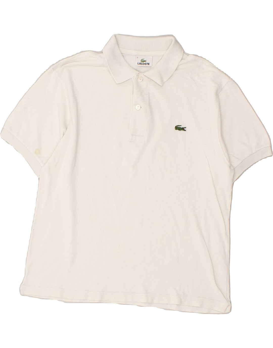 LACOSTE Herren-Poloshirt, Größe 3, klein, weiße Baumwolle