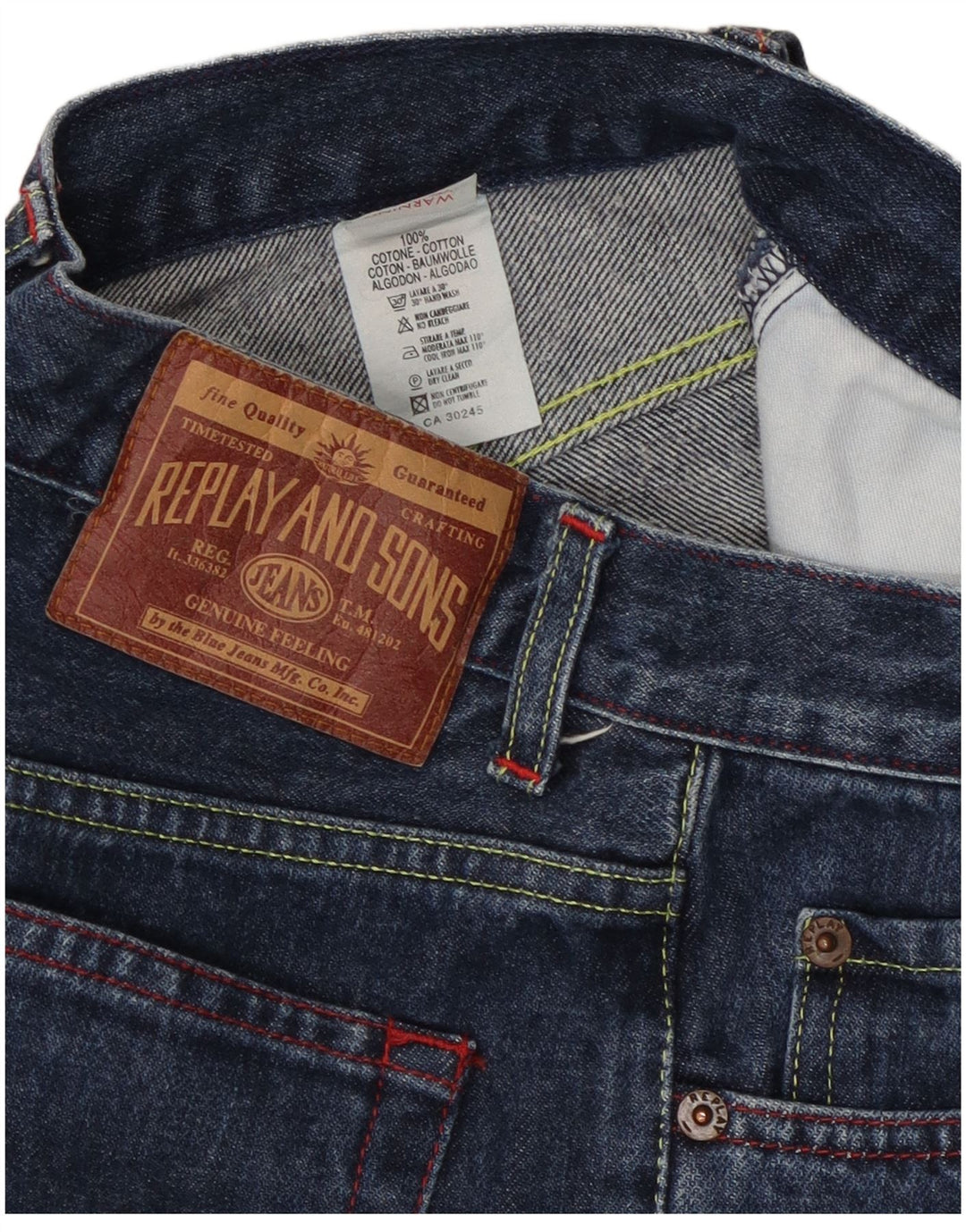 Replay Damen Straight Jeans W25 L32 Blaue Baumwolle