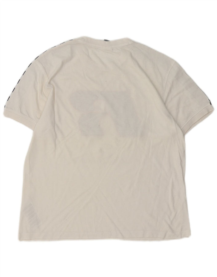 RUSSELL ATHLETIC Damen Grafik-T-Shirt Top Small aus weißer Baumwolle
