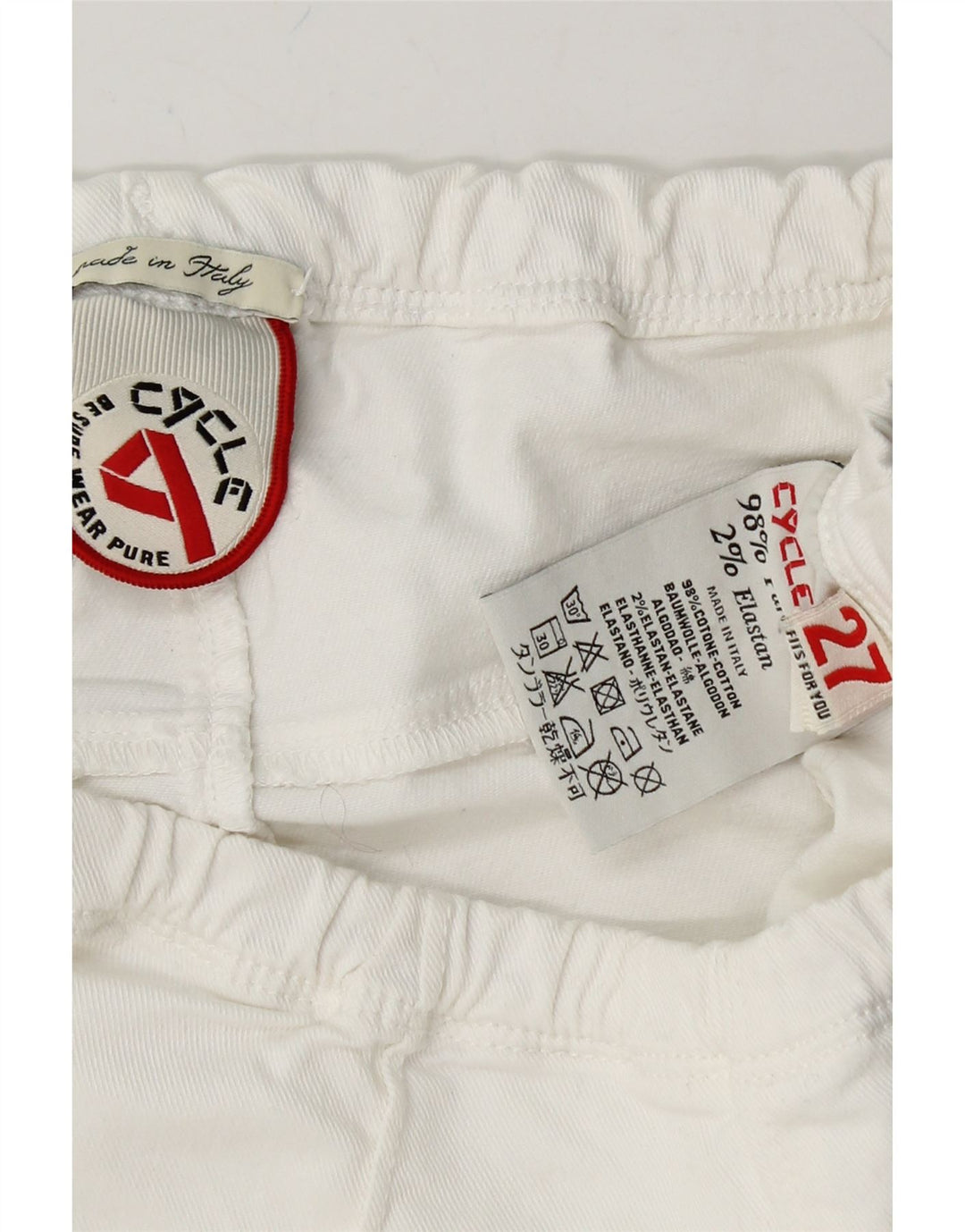 VINTAGE Womens Leggings W27 L28 White Cotton