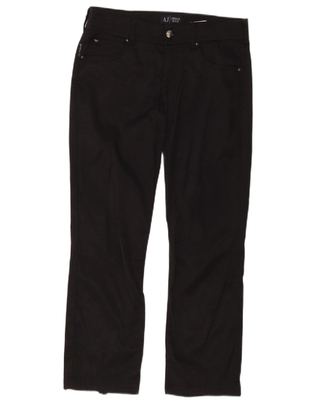 Armani Damen Gerade Freizeithose W28 L24 Schwarz Polyamid