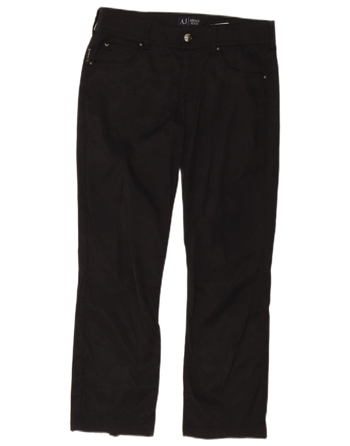 Armani Damen Gerade Freizeithose W28 L24 Schwarz Polyamid