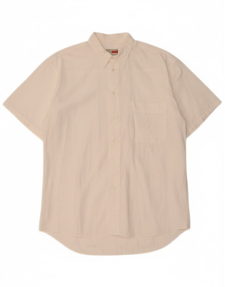 CARRERA Mens Short Sleeve Shirt Medium White