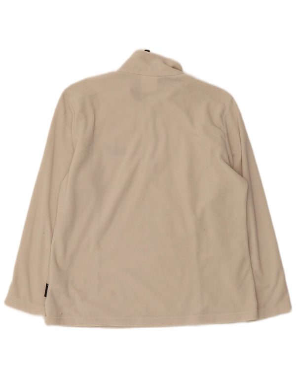 JACK WOLFSKIN Damen-Fleecepullover mit Reißverschluss am Hals, UK 16, Größe L, beige, Polyester